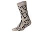 Beige sok met zwart-witte luipaardprint