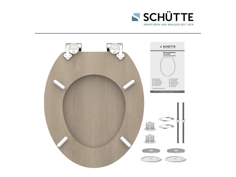 Ga naar volledige schermweergave: Schütte WC zitting MDF houtlook met soft-close-mechanisme - afbeelding 3