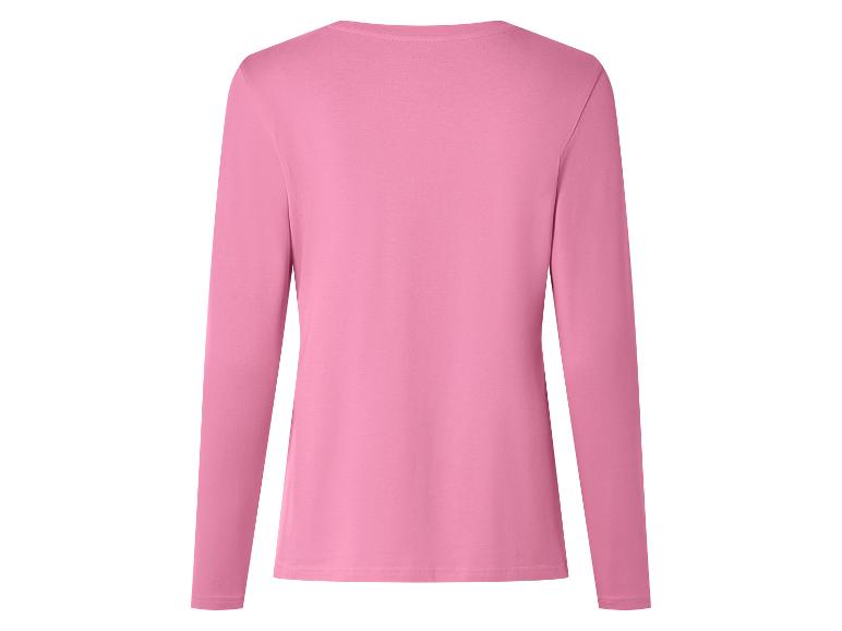 Roze T-shirt met lange mouwen voor dames, achteraanzicht