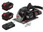 Parkside X20V Team cirkelzaagset met twee accu's en oplader.