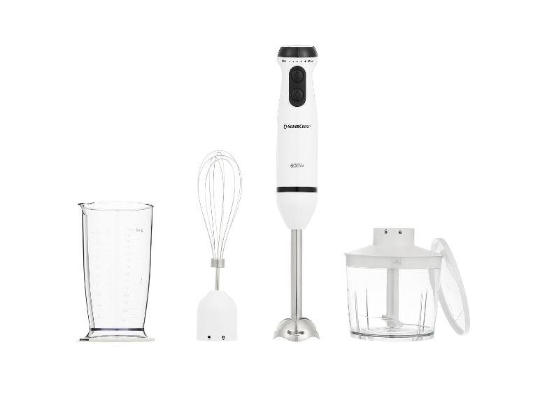 SilverCrest staafmixer met accessoires.