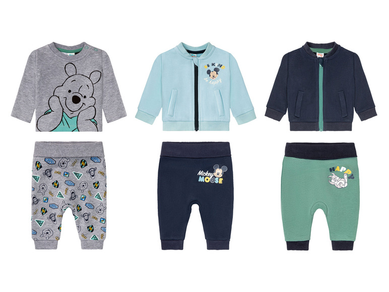 Babykleding met Winnie de Poeh, Mickey Mouse en Bugs Bunny print.