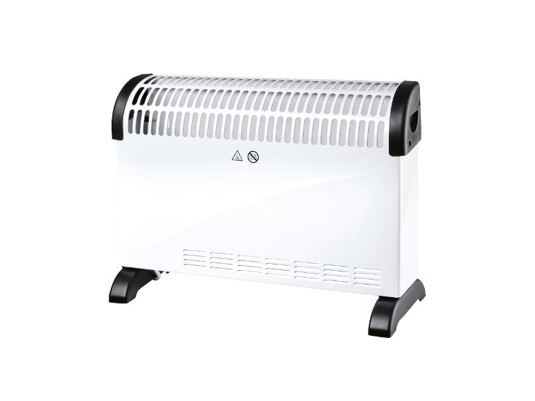 Witte elektrische kachel met bovengrill en zwarte poten.