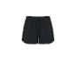 Zwarte shorts met trekkoord in de taille en pomponrand.