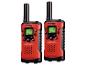 Twee rode Bresser Junior walkie-talkies met antennes.