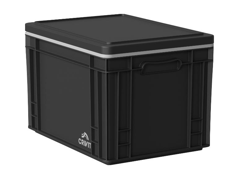 Zwarte Crivit opbergboxen.