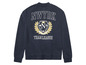 Een donkerblauw sweatshirt met 'Nwyrk Team League' print.