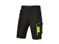 Zwarte Parkside werkshorts met neongele details.