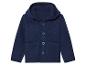 Donkerblauwe herenhoodie met knopen.
