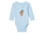 Lichtblauw babypakje met lange mouwen, eikel print.