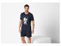 Herenslaappak, t-shirt en short, surfthema.