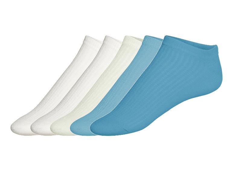 Set enkelsokken: wit, crème en blauw.
