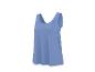 Blauwe mouwloze damestop met V-hals