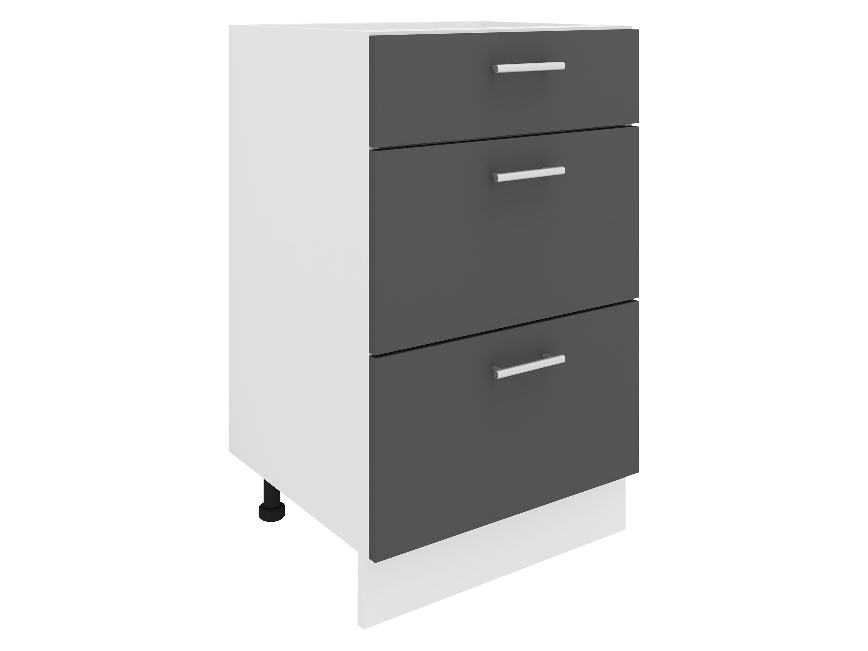 VCM Keukenkast of frontpaneel Esilo (keukenkast, Wit/antraciet, 3 Schubladen) afbeelding