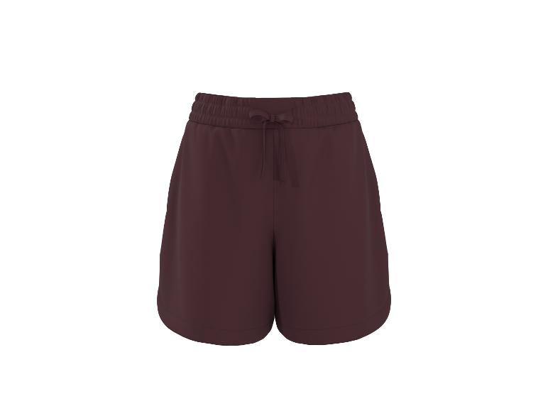 Donkerrode dames shorts met elastische tailleband en trekkoord.