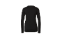 Zwart dames shirt met lange mouwen, achteraanzicht.