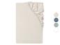 Beige hoeslaken met elastische hoeken en kleurkeuzes rechts