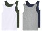 Twee witte en twee gekleurde tanktops.