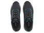 Zwarte hardloopschoenen van Crivit met teal accenten.