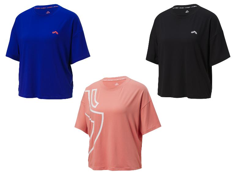 Drie Crivit t-shirts in verschillende kleuren.