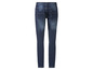 Een paar blauwe skinny jeans.
