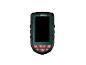 Groen en zwart handheld apparaat met scherm en rode knoppen voor diverse functies.