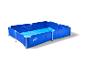 Blauw rechthoekig kinderzwembad met lichtblauwe bodem en wit frame