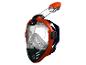 Oranje full face snorkelmasker met snorkel.