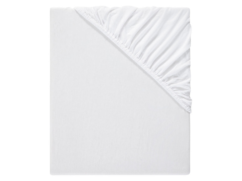 Witte hoeslaken met elastische band.