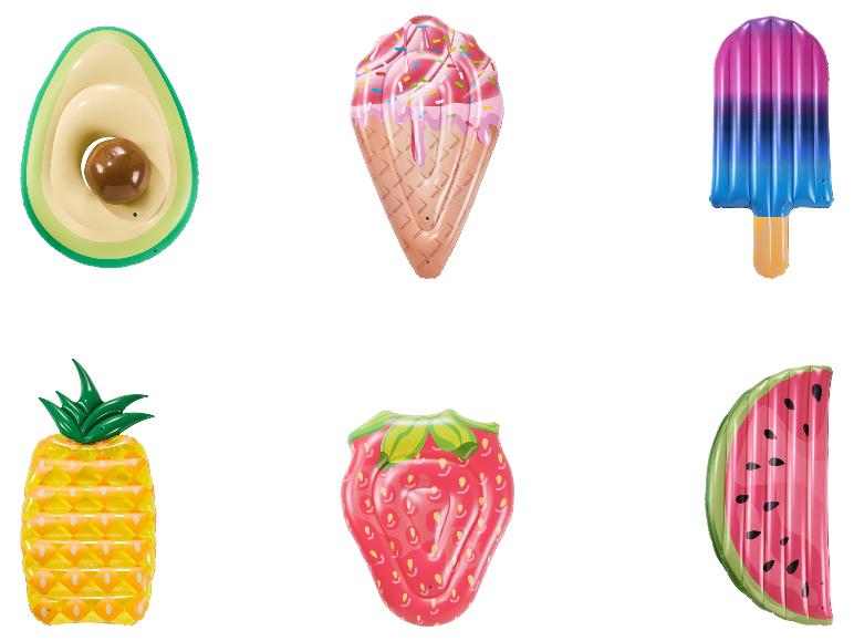 Zomer opblaasfiguren: avocado, ijsje, ijslolly, ananas, aardbei, watermeloen.