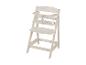ROBA Treppenhochstuhl Sit Up: beige houten kinderstoel met veiligheidsgordel.