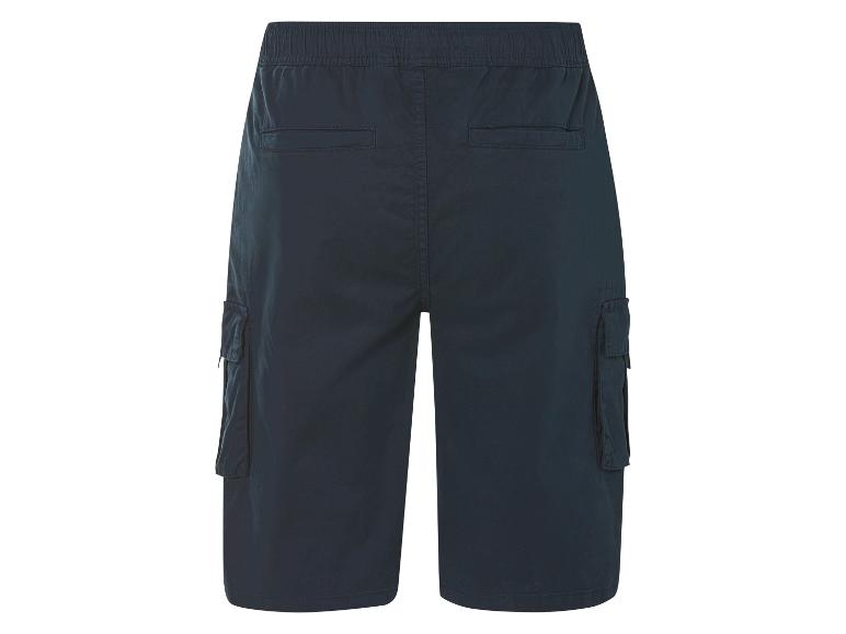 Donkerblauwe cargo shorts voor heren.
