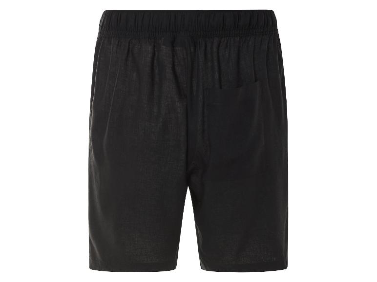 Zwarte linnen shorts, achterkant.