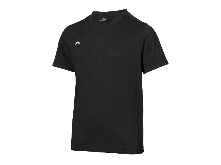 Een zwart Crivit V-hals T-shirt.