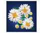 LEGO BOTANICALS Madeliefjes: een boeket witte madeliefjes op een blauwe achtergrond.
