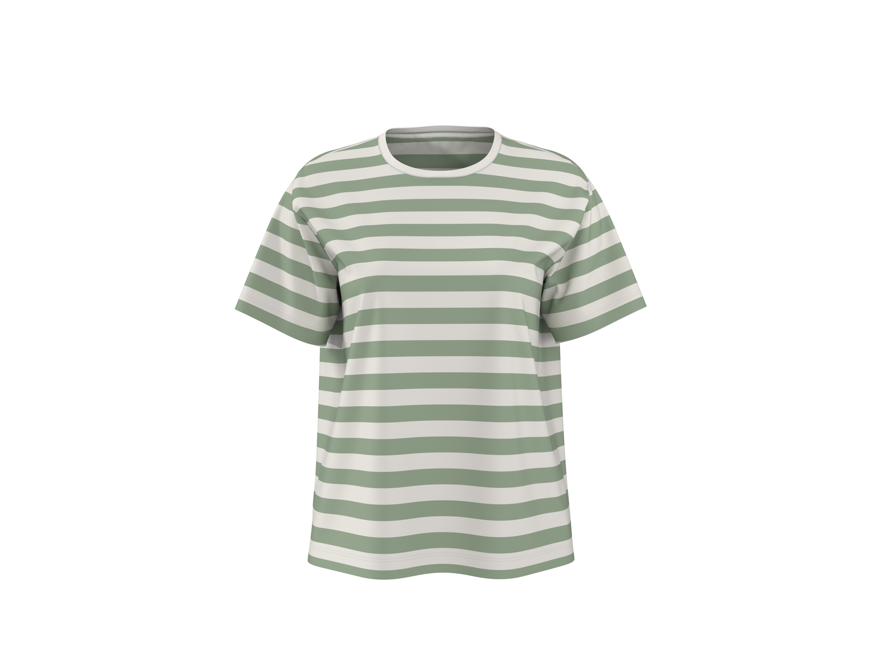 esmara Dames T-shirt (strepen/groen, L (44/46))