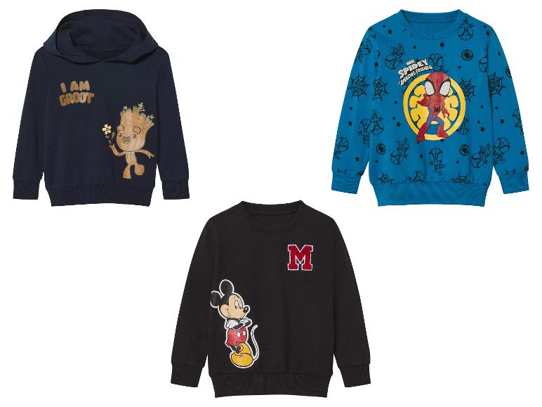 Kindertruien: Groot, Spiderman, Mickey.