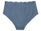 Blauwgrijze slip met kanten rand.