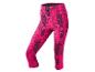 Roze capri-leggings met geometrisch patroon.