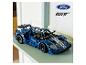 Blauwe LEGO Technic Ford GT modelauto met Ford en GT logo's.