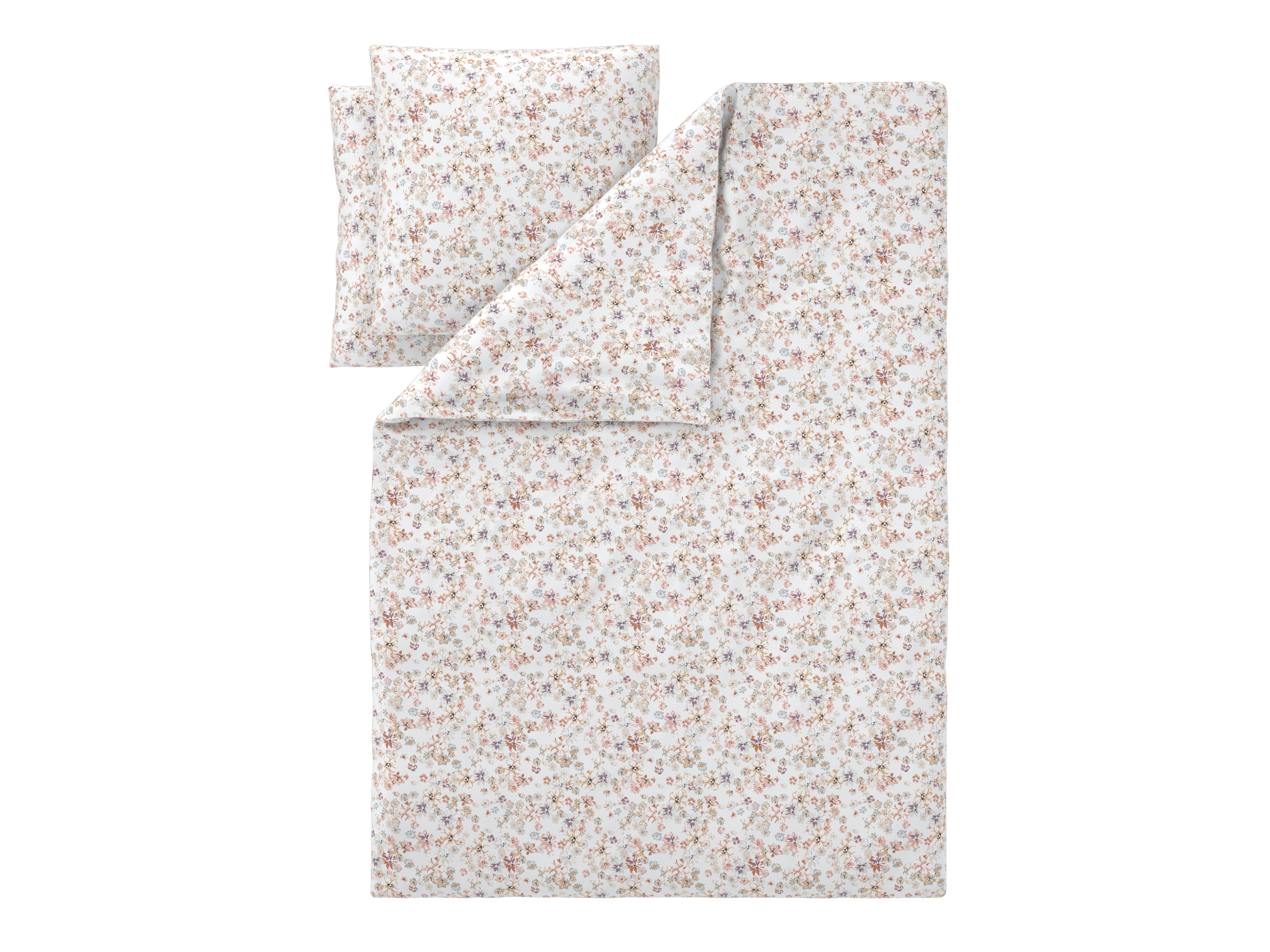 LIVARNO Satijnen dekbedovertrek 240 x 220 cm (Bloemen/wit)