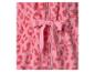 Roze fleece onesie met luipaardprint en strik