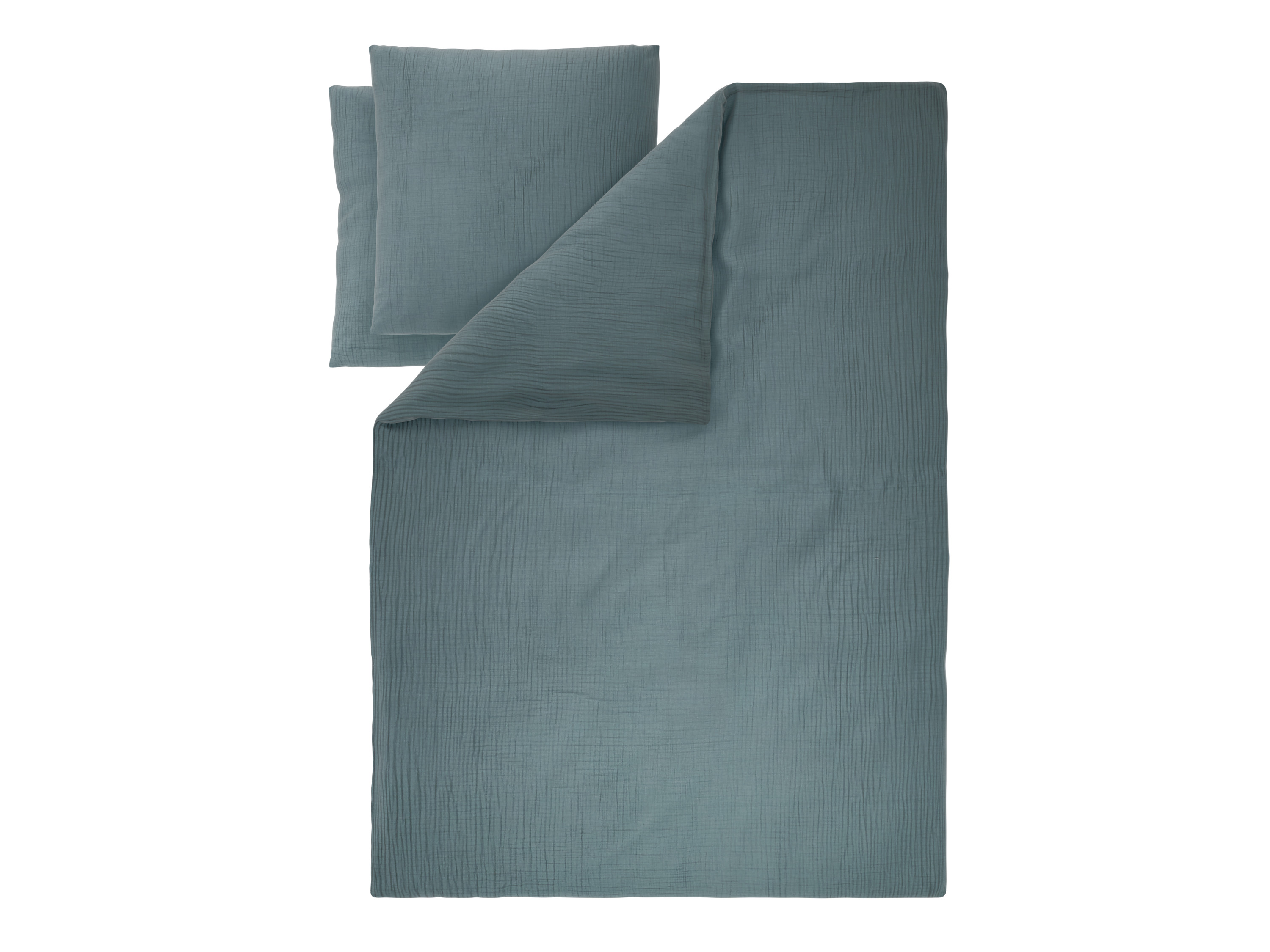 LIVARNO Mousseline dekbedovertrek 240 x 220 cm (Donkerblauw)