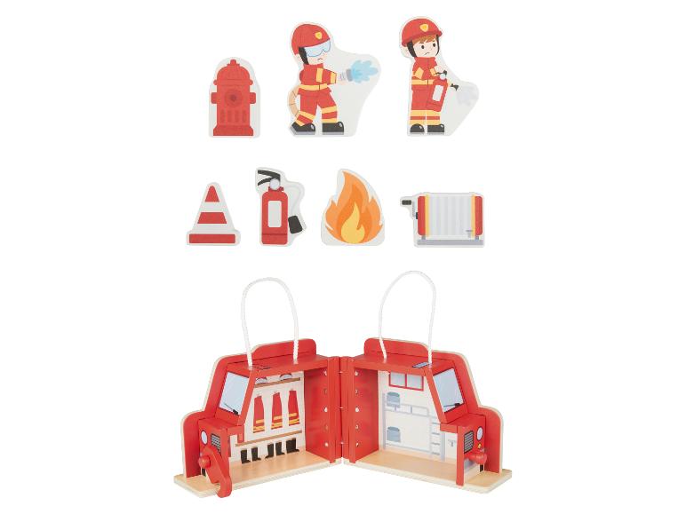 Brandweerkazerne speelset met brandweerlieden en accessoires.