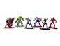 Set van zes superheldenfiguren, waaronder Thor, Hulk, Hawkeye, Captain America, Black Widow en Iron Man.