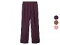 Donkerpaarse broek met plooien en kleurstalen
