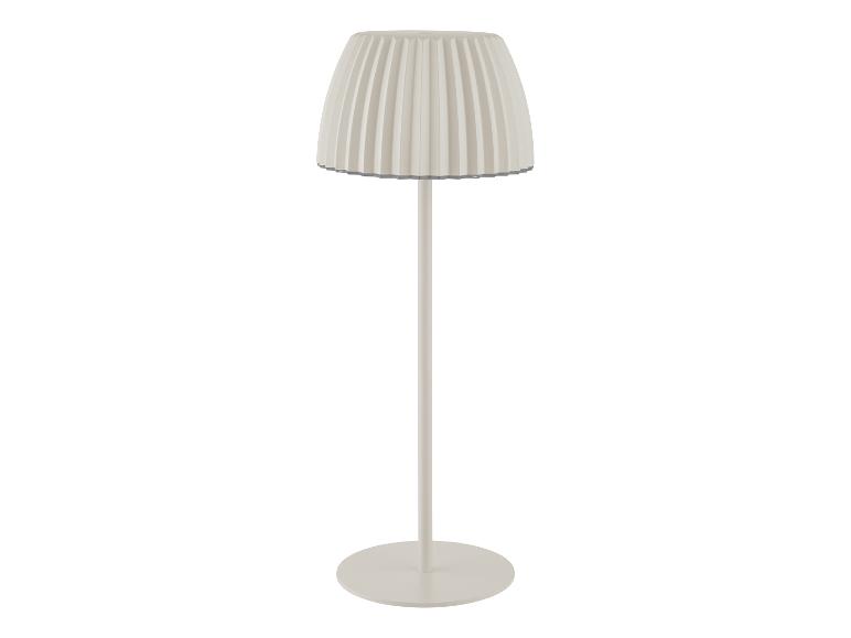 Witte vloerlamp met geplooide kap en ronde voet