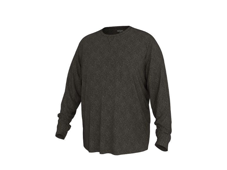 Donkergrijs T-shirt met lange mouwen voor heren.