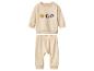 Beige babyset met sweatshirt en broek, met dierenprints