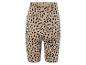 Beige fietsbroek met luipaardprint.